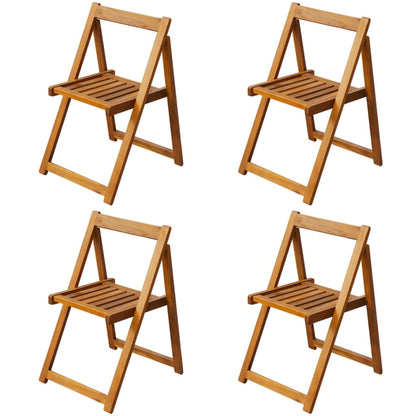 vidaXL 5 Piece Folding Outdoor Dining Set Solid Acacia Wood - Brown