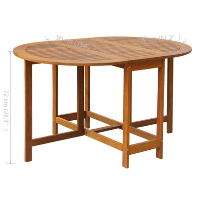 vidaXL 5 Piece Folding Outdoor Dining Set Solid Acacia Wood - Brown