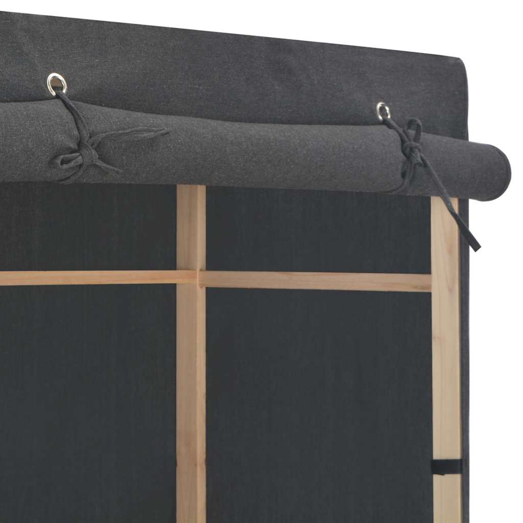248187 vidaXL 3-Tier Wardrobe Grey 79x40x170 cm Fabric