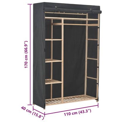 248189 vidaXL Wardrobe Grey 110x40x170 cm Fabric