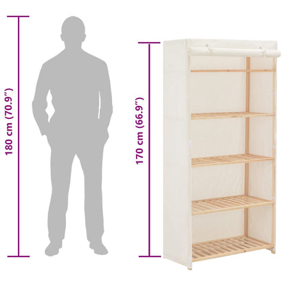 248190 vidaXL Wardrobe White 79x40x170 cm Fabric