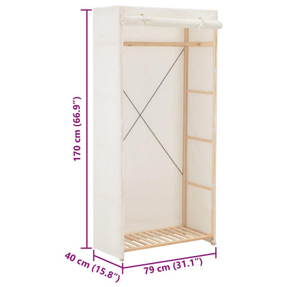 248192 vidaXL Wardrobe White 79x40x170 cm Fabric