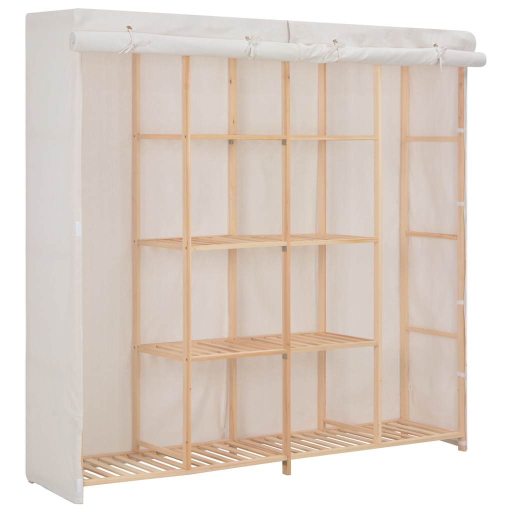 248198 vidaXL Wardrobe White 173x40x170 cm Fabric