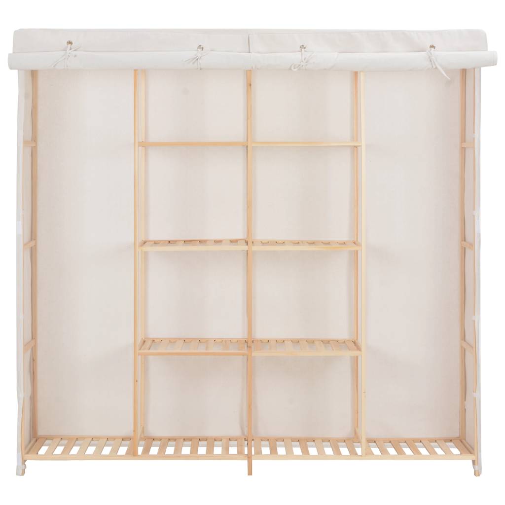 248198 vidaXL Wardrobe White 173x40x170 cm Fabric