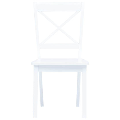 vidaXL Dining Chairs 4 pcs White Solid Rubber Wood - 45.5 x 52 x 90 cm