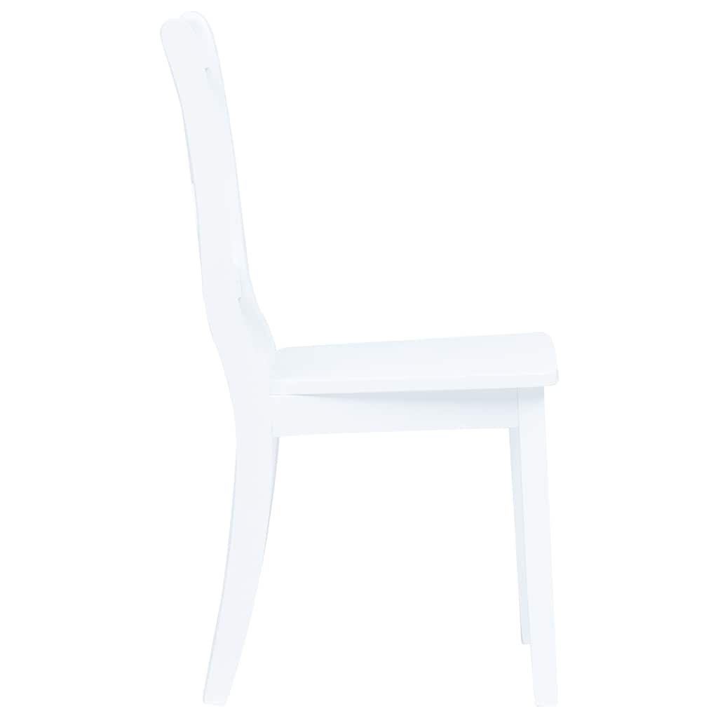 vidaXL Dining Chairs 4 pcs White Solid Rubber Wood - 45.5 x 52 x 90 cm