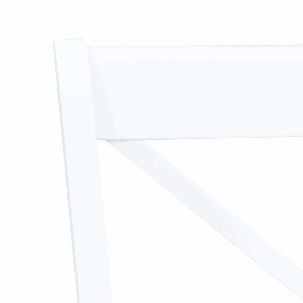 vidaXL Dining Chairs 4 pcs White Solid Rubber Wood - 45.5 x 52 x 90 cm