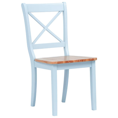 vidaXL Dining Chairs 4 pcs Grey and Natural Solid Rubber Wood - 45.5 x 52 x 90 cm