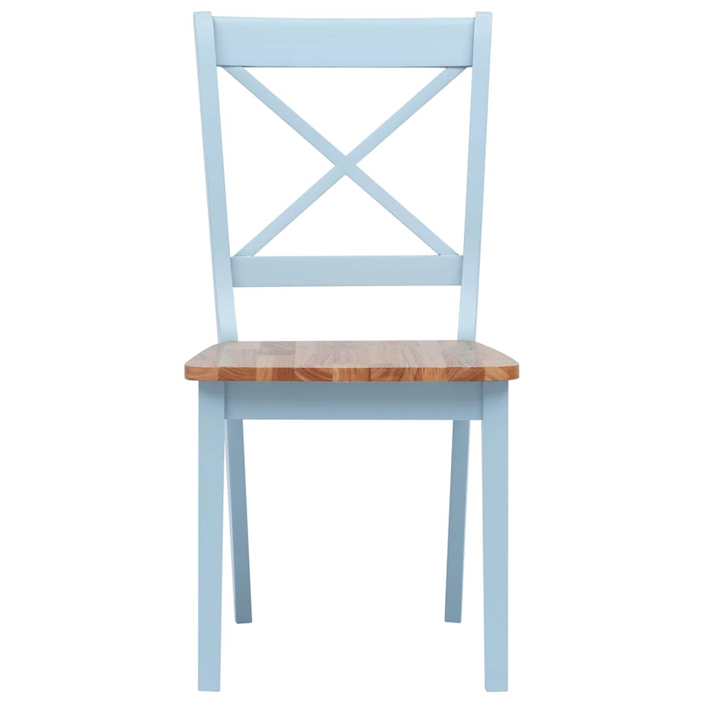 vidaXL Dining Chairs 4 pcs Grey and Natural Solid Rubber Wood - 45.5 x 52 x 90 cm