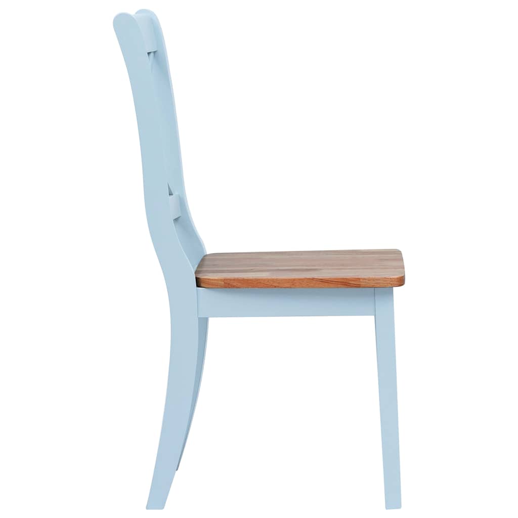 vidaXL Dining Chairs 4 pcs Grey and Natural Solid Rubber Wood - 45.5 x 52 x 90 cm