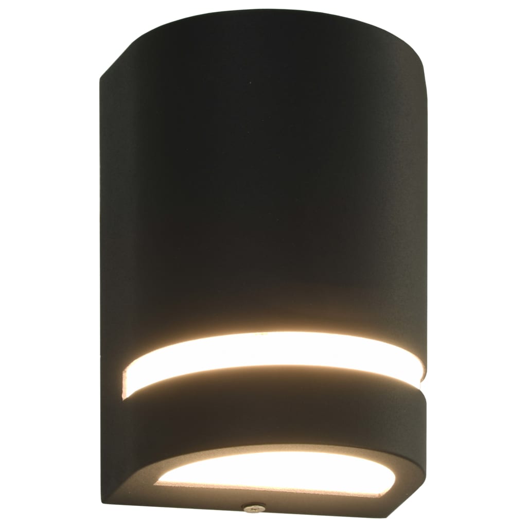 vidaXL Outdoor Wall Lights 2 pcs 35 W Black Half-round - 75 x 95 x 150 mm
