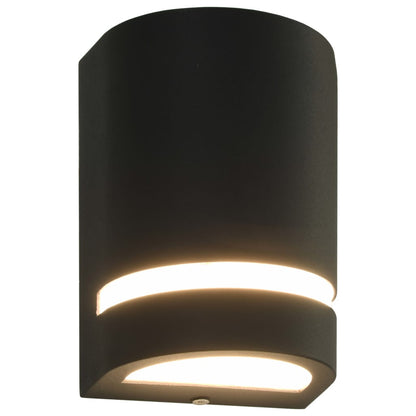 vidaXL Outdoor Wall Lights 2 pcs 35 W Black Half-round - 75 x 95 x 150 mm