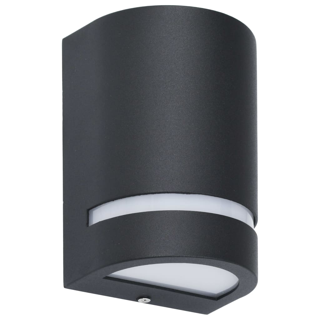 vidaXL Outdoor Wall Lights 2 pcs 35 W Black Half-round - 75 x 95 x 150 mm