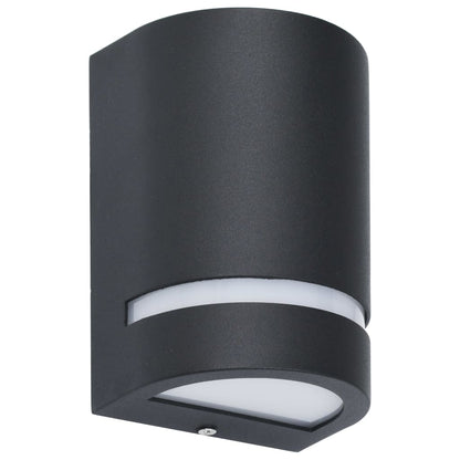 vidaXL Outdoor Wall Lights 2 pcs 35 W Black Half-round - 75 x 95 x 150 mm