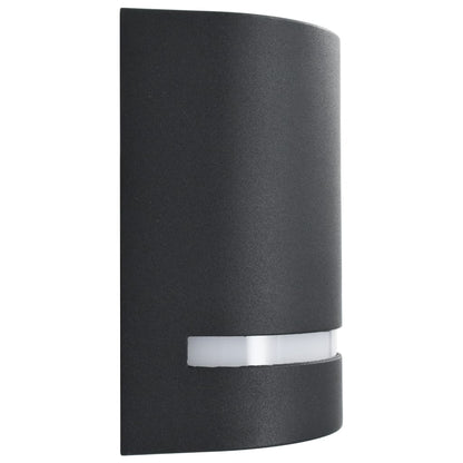 vidaXL Outdoor Wall Lights 2 pcs 35 W Black Half-round - 75 x 95 x 150 mm