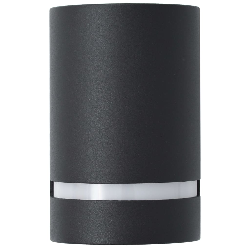 vidaXL Outdoor Wall Lights 2 pcs 35 W Black Half-round - 75 x 95 x 150 mm