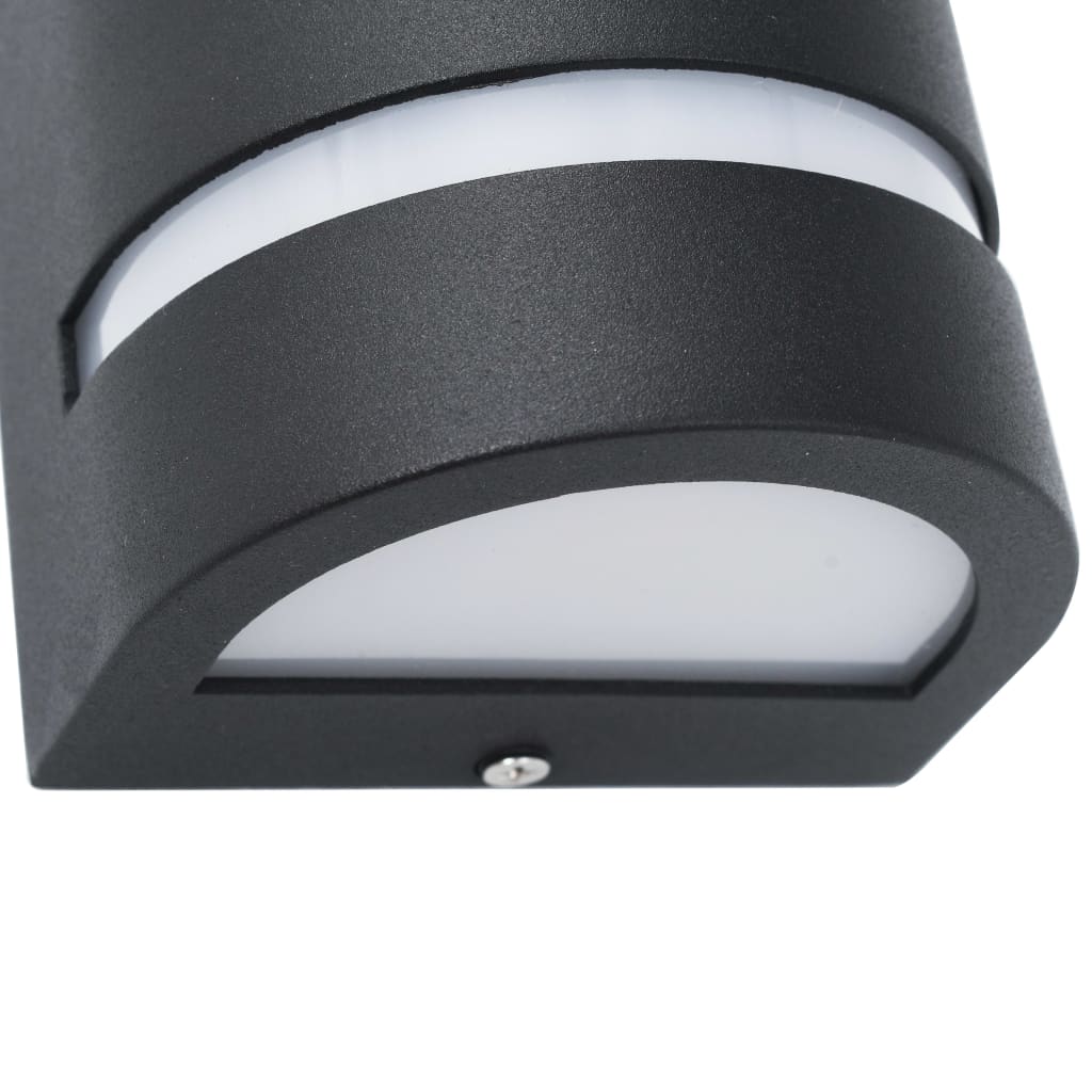 vidaXL Outdoor Wall Lights 2 pcs 35 W Black Half-round - 75 x 95 x 150 mm