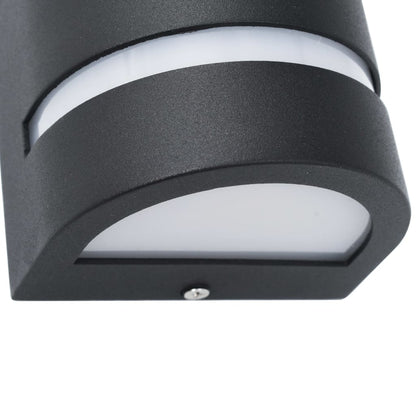vidaXL Outdoor Wall Lights 2 pcs 35 W Black Half-round - 75 x 95 x 150 mm