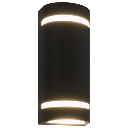 vidaXL Outdoor Wall Lights 2 pcs 35 W Black Half-round - 75 x 95 x 238 mm