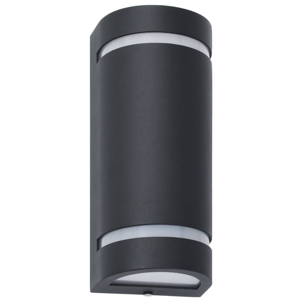 vidaXL Outdoor Wall Lights 2 pcs 35 W Black Half-round - 75 x 95 x 238 mm