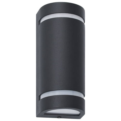 vidaXL Outdoor Wall Lights 2 pcs 35 W Black Half-round - 75 x 95 x 238 mm