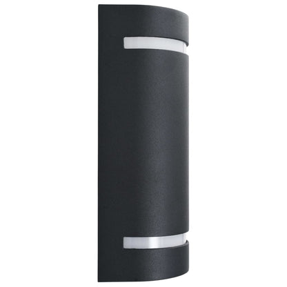 vidaXL Outdoor Wall Lights 2 pcs 35 W Black Half-round - 75 x 95 x 238 mm