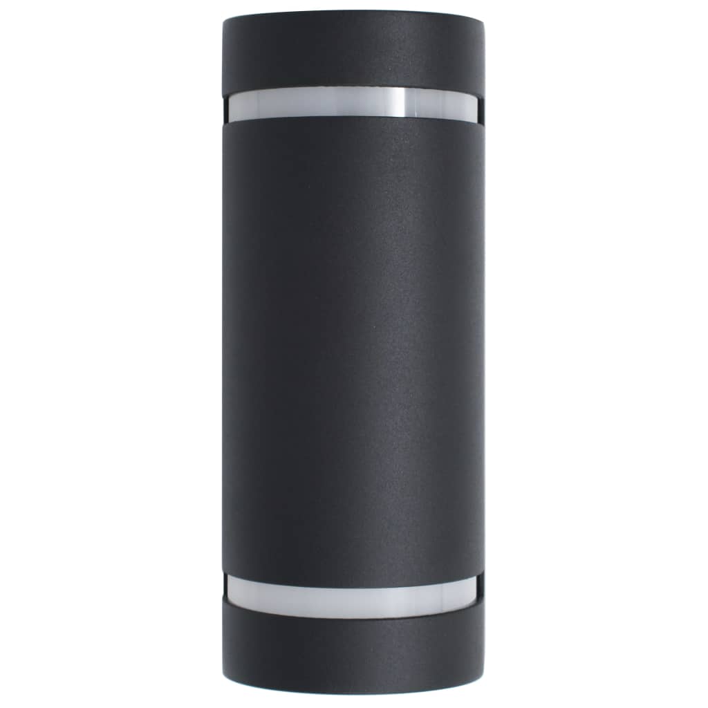 vidaXL Outdoor Wall Lights 2 pcs 35 W Black Half-round - 75 x 95 x 238 mm