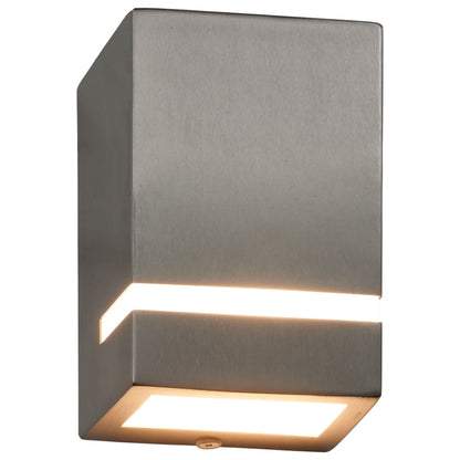 vidaXL Outdoor Wall Lights 2 pcs 35 W Silver Rectangular - 9.5 x 7.5 x 15 cm