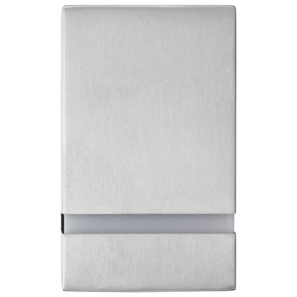 vidaXL Outdoor Wall Lights 2 pcs 35 W Silver Rectangular - 9.5 x 7.5 x 15 cm