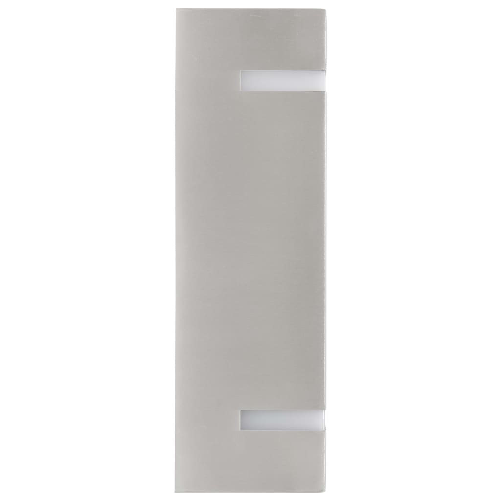 vidaXL Outdoor Wall Lights 2 pcs 35 W Silver Rectangular - 9.5 x 7.5 x 24 cm