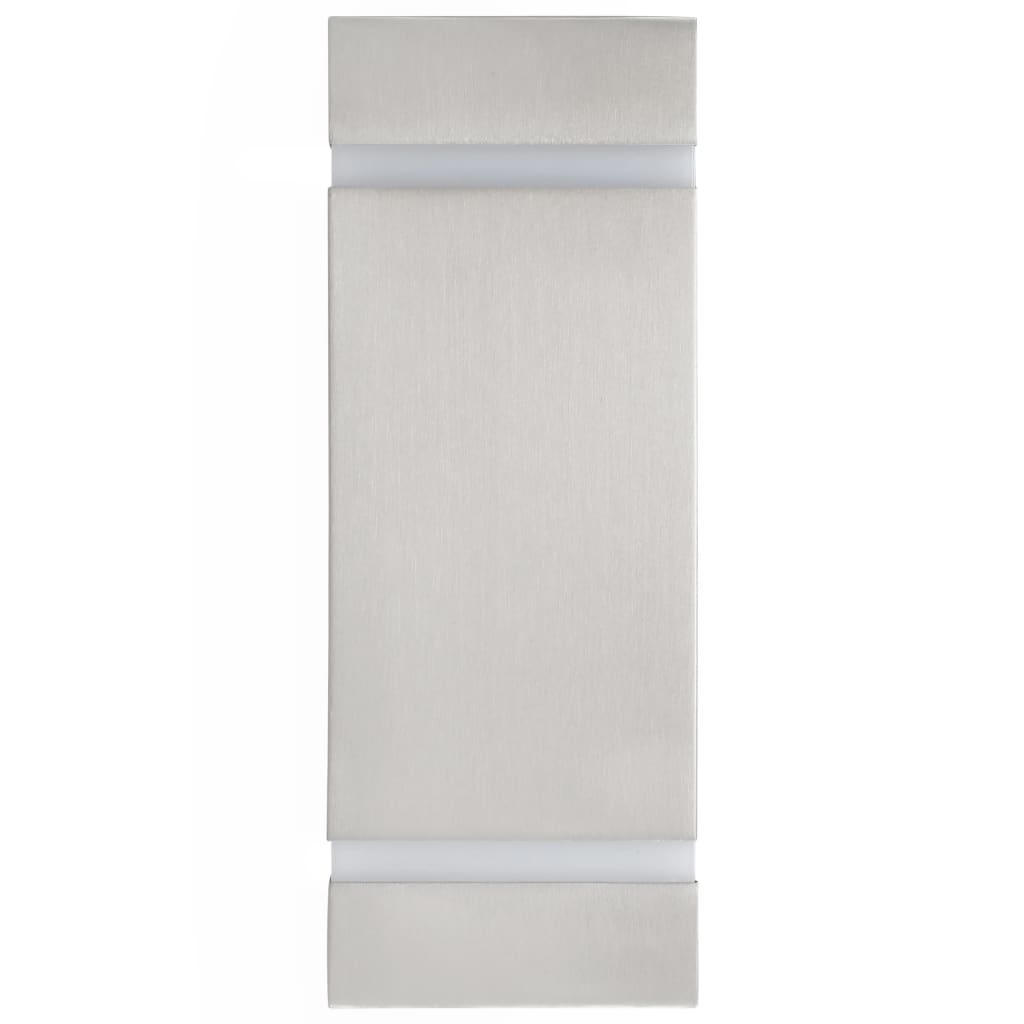 vidaXL Outdoor Wall Lights 2 pcs 35 W Silver Rectangular - 9.5 x 7.5 x 24 cm