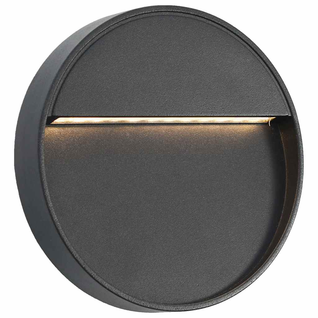 vidaXL Outdoor LED Wall Lights 2 pcs 3 W Black Round