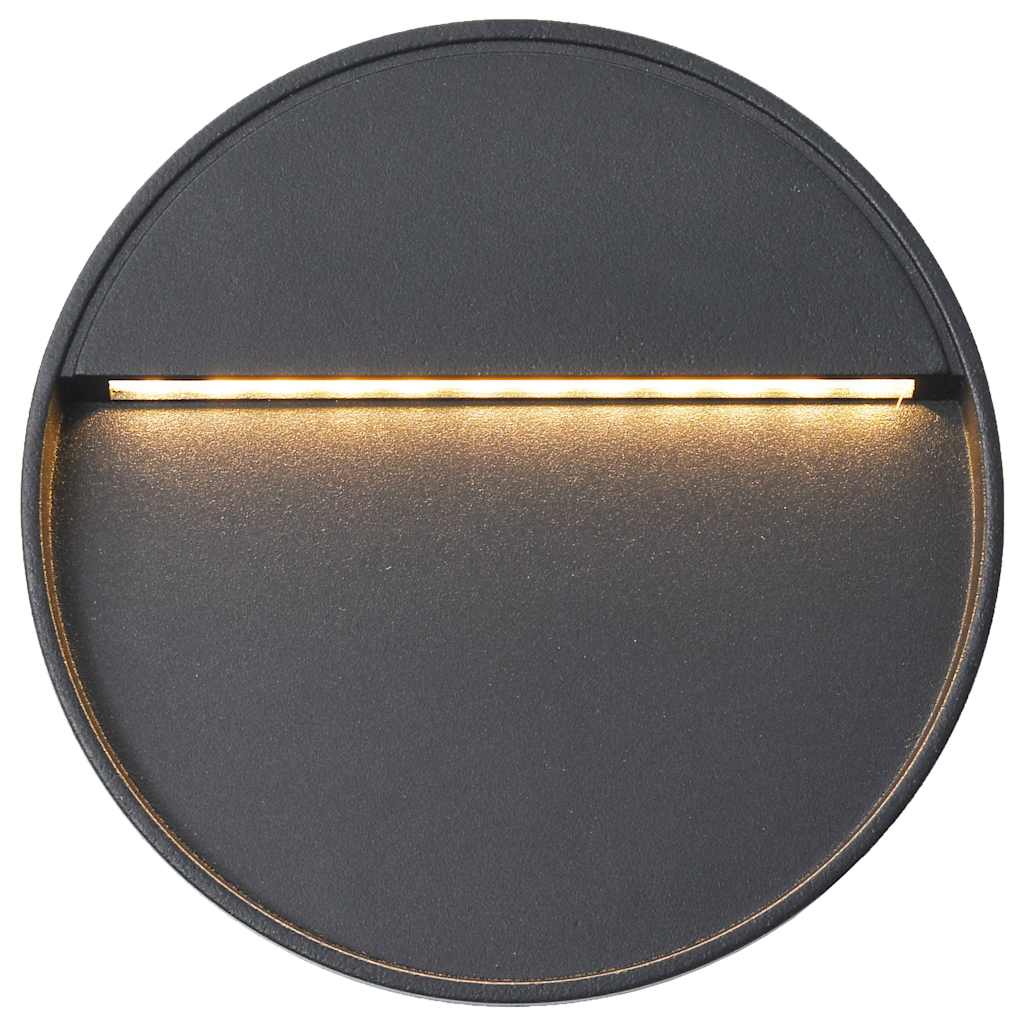 vidaXL Outdoor LED Wall Lights 2 pcs 3 W Black Round