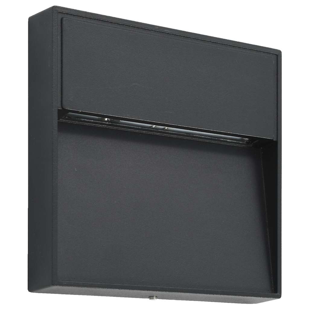vidaXL Outdoor LED Wall Lights 2 pcs 3 W Black Square