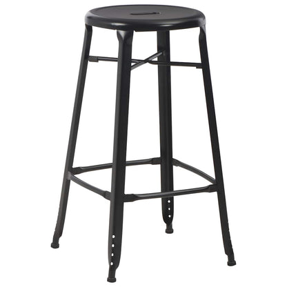 vidaXL Bar Stools 2 pcs Black Steel - 42 x 42 x 71 cm