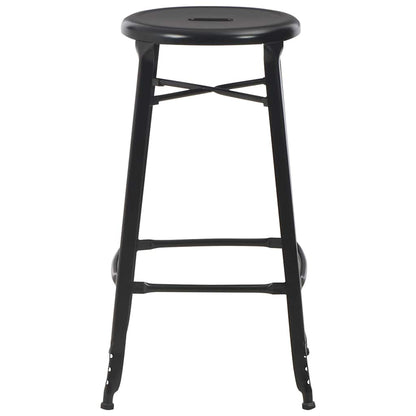 vidaXL Bar Stools 2 pcs Black Steel - 42 x 42 x 71 cm
