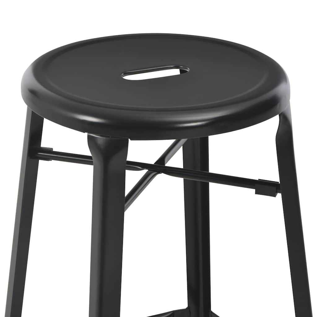 vidaXL Bar Stools 2 pcs Black Steel - 42 x 42 x 71 cm