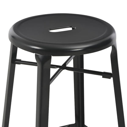 vidaXL Bar Stools 2 pcs Black Steel - 42 x 42 x 71 cm