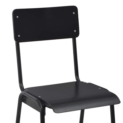 vidaXL Bar Stools 2 pcs Black Solid Plywood Steel - 41.5 x 59 x 116.5 cm