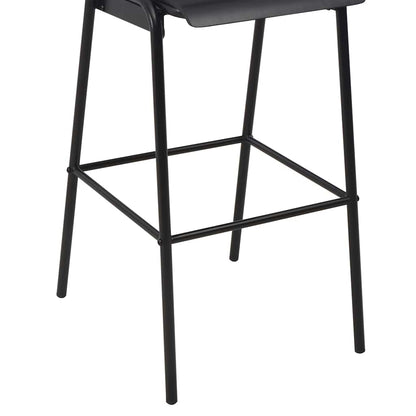 vidaXL Bar Stools 2 pcs Black Solid Plywood Steel - 41.5 x 59 x 116.5 cm