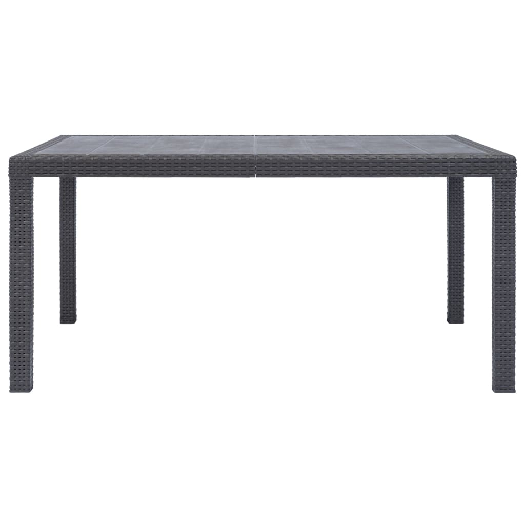 vidaXL Garden Table Brown 150x90x72 cm Plastic Rattan Look
