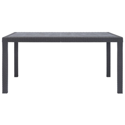 vidaXL Garden Table Brown 150x90x72 cm Plastic Rattan Look