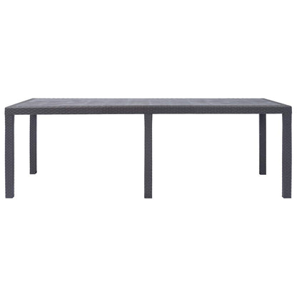vidaXL Garden Table Brown 220x90x72 cm Plastic Rattan Look