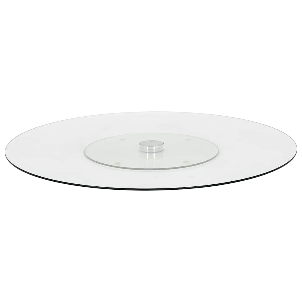 249498 vidaXL Rotating Serving Plate Transparent 60 cm Tempered Glass - Transpart - 0.4 cm