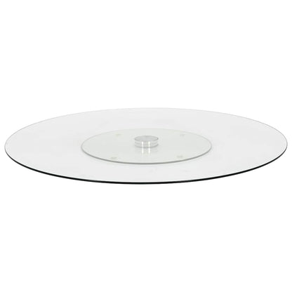 249498 vidaXL Rotating Serving Plate Transparent 60 cm Tempered Glass - Transpart - 0.4 cm