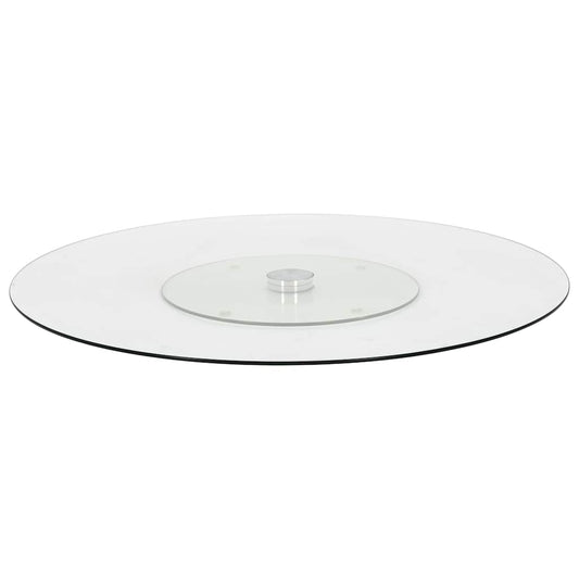 249498 vidaXL Rotating Serving Plate Transparent 60 cm Tempered Glass - Transpart - 0.4 cm