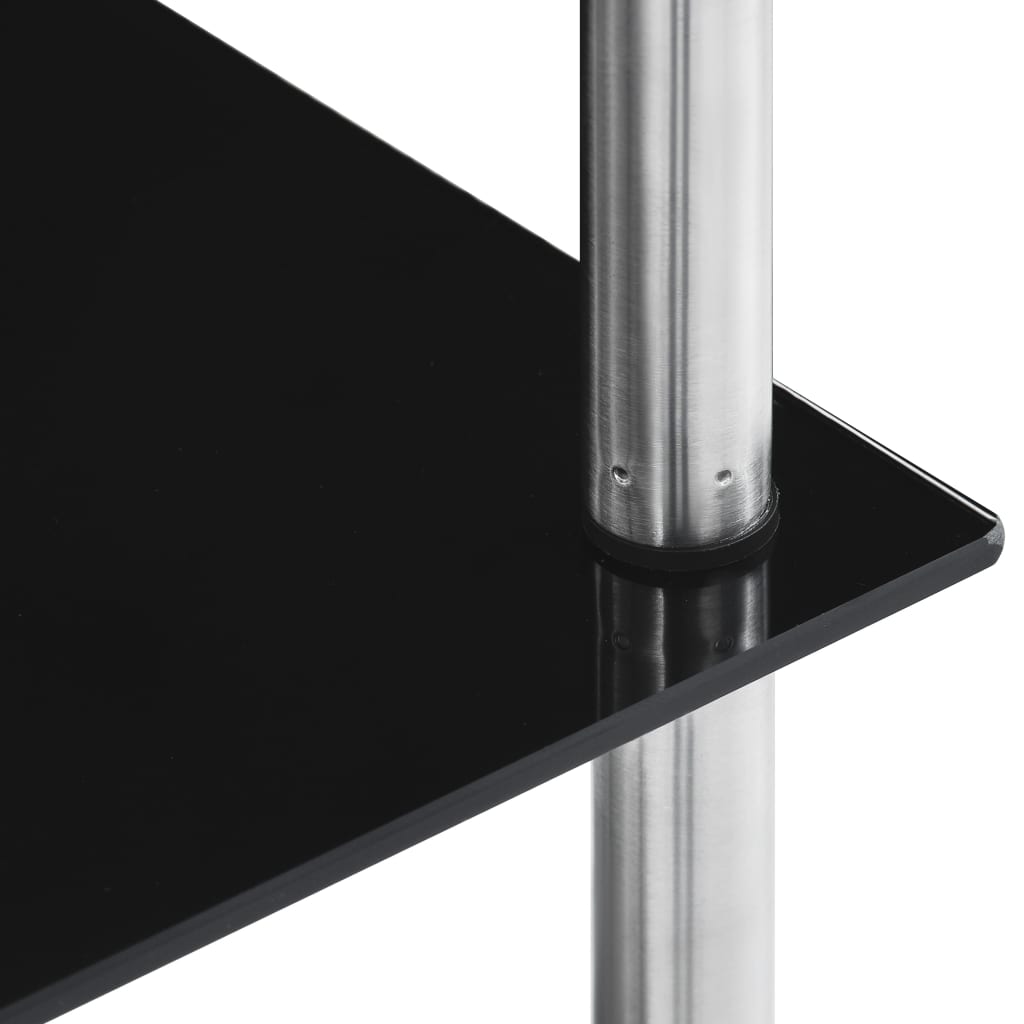 vidaXL 5-Tier Shelf Black 40x40x130 cm Tempered Glass