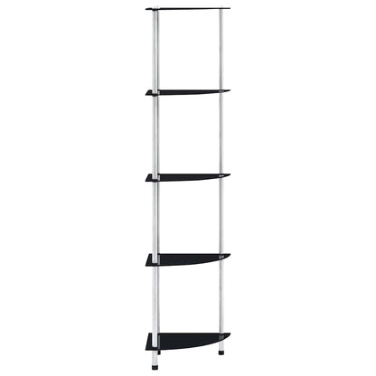 vidaXL 5-Tier Shelf Black 30x30x130 cm Tempered Glass