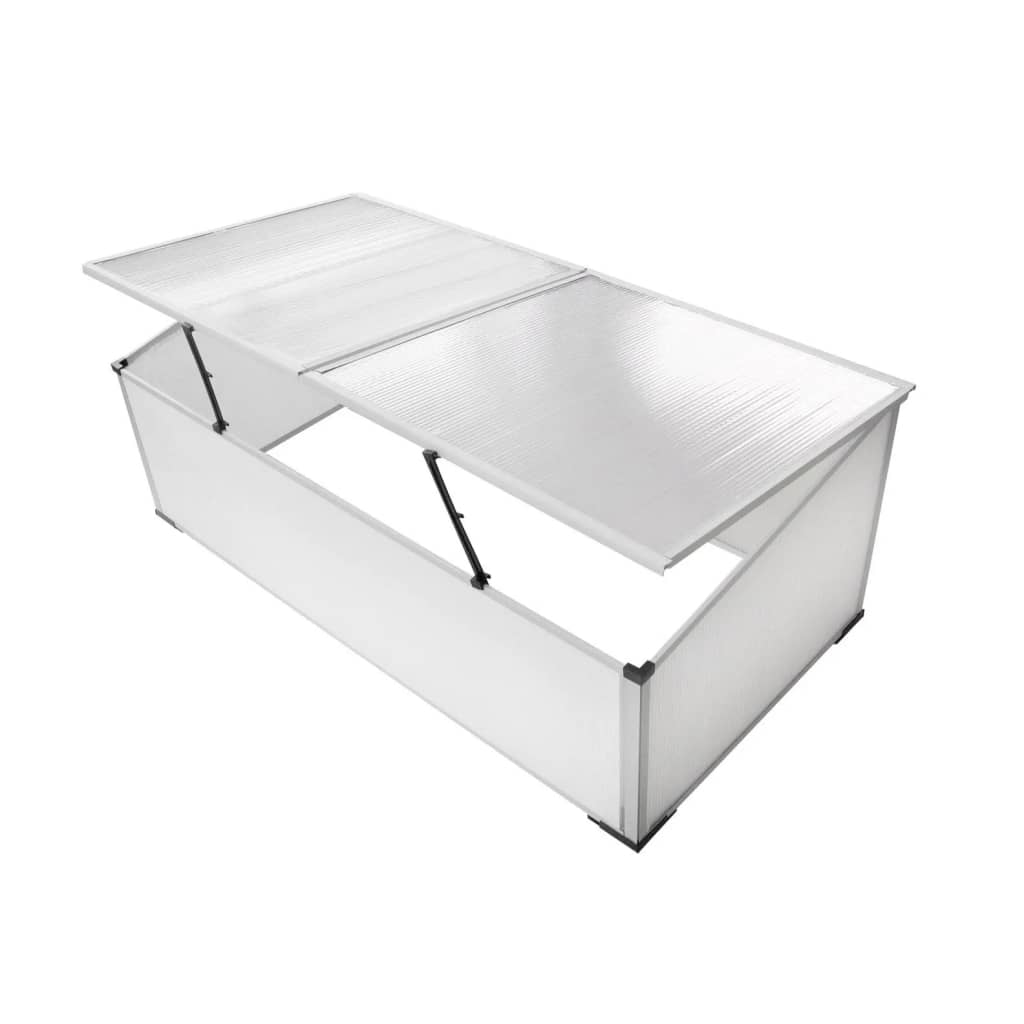 vidaXL Cold Frame 2 Lids 110x55x41 cm - Transparent - 109 x 41 x 56 cm
