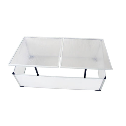 vidaXL Cold Frame 2 Lids 110x55x41 cm - Transparent - 109 x 41 x 56 cm